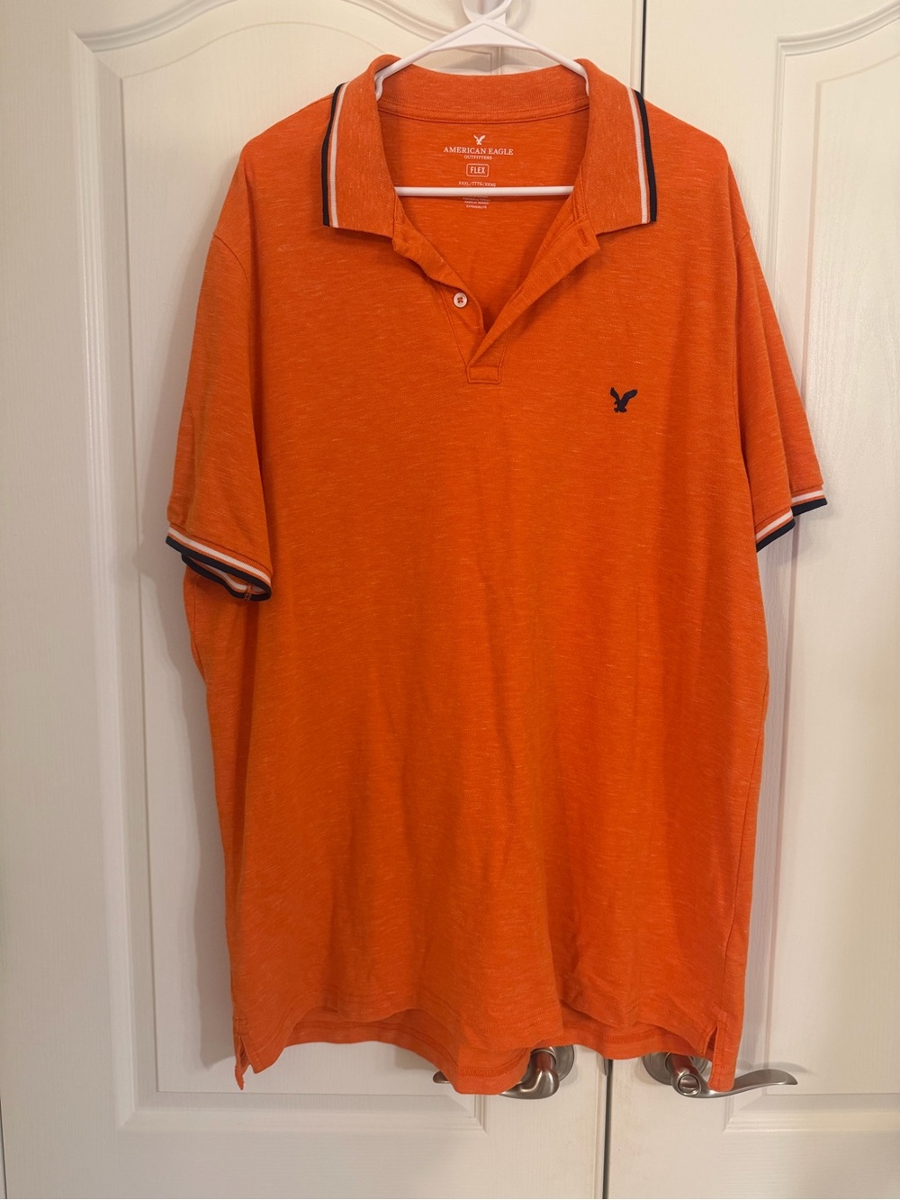 American Eagle Outfitters Orange Polo with Contrast Trim